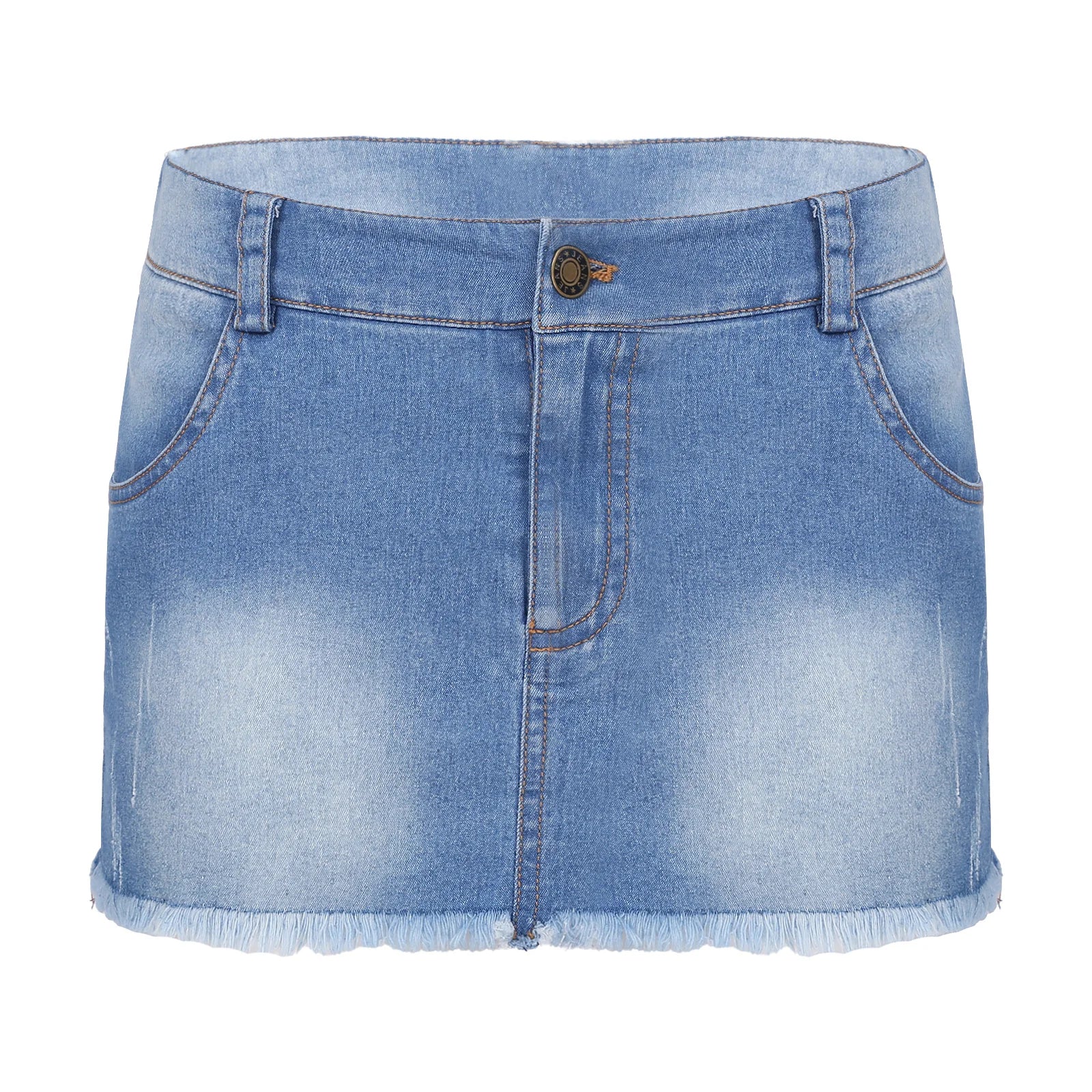Jeans-Minirock – Figurbetonter Denim-Rock mit Taschen & Zipper